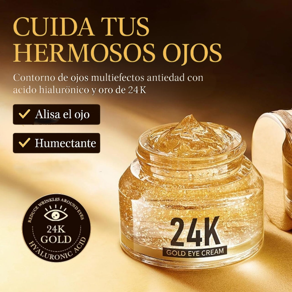 Crema de Ojos con Ácido Hialurónico Oro de 24K