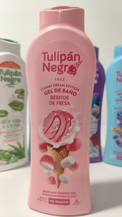 Gel Baño Besitos de Fresa Tulipán Negro