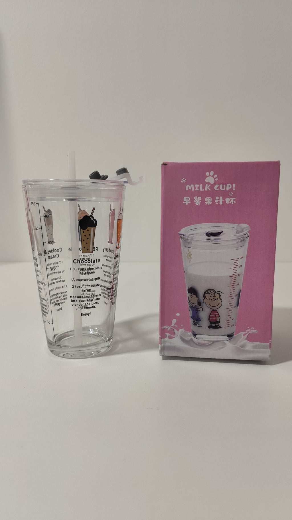 Vaso Cristal con Recetas de Batidos