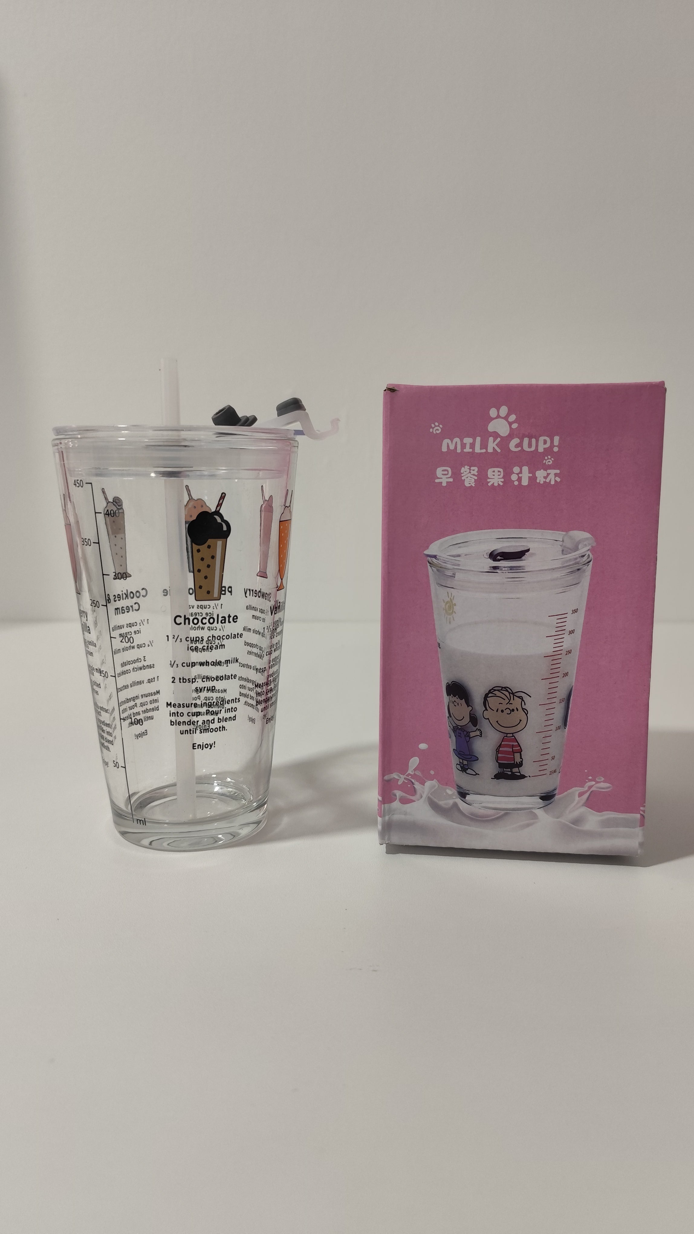 Vaso Cristal con Recetas de Batidos