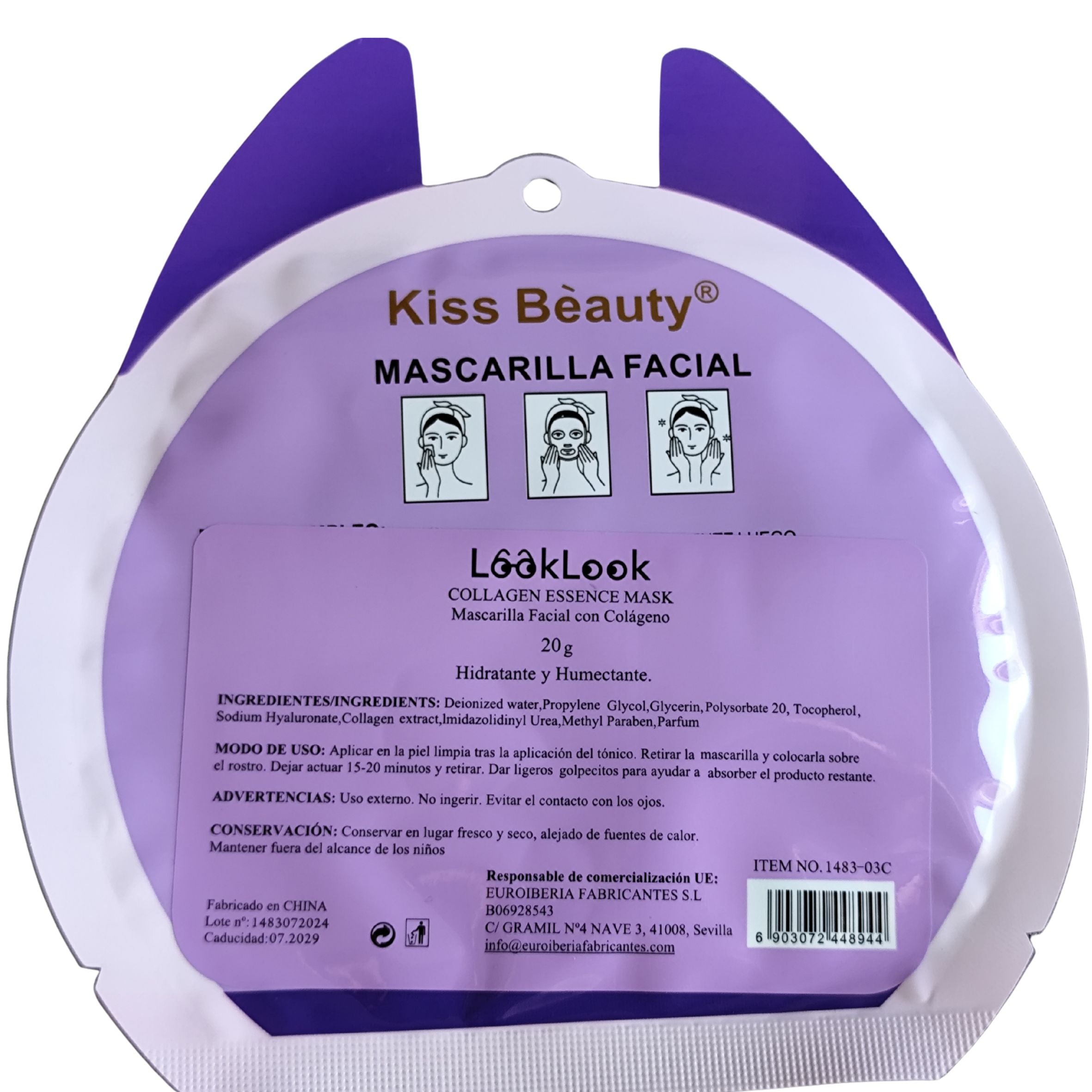 Mascarilla facial con colágeno