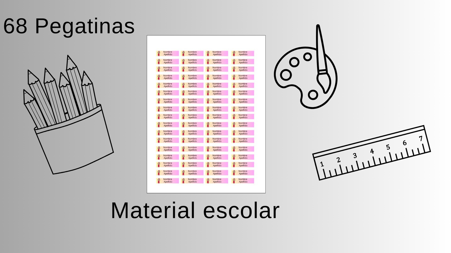 Material de adesivos escolares