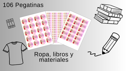 Pack 106 Pegatinas Escolares