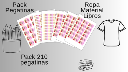 Pack 210 Pegatinas Escolares