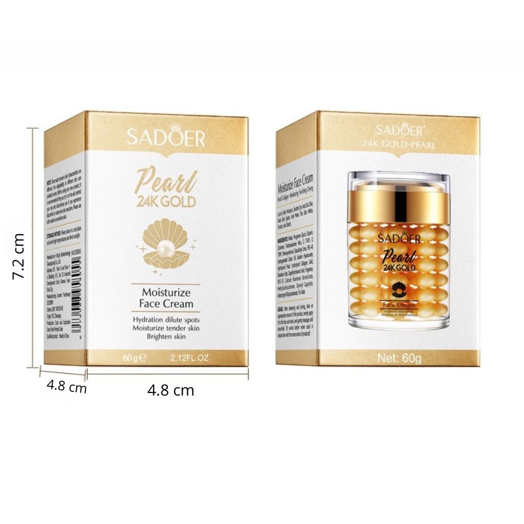 Crema Facial Hidratante y Antiarrugas Pearl 24K Gold