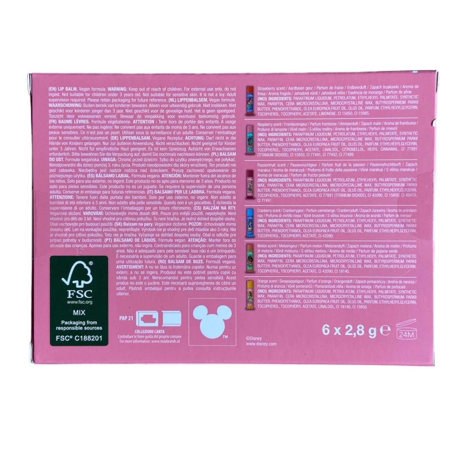 Set de 6 Bálsamos Labiales Princesas Disney