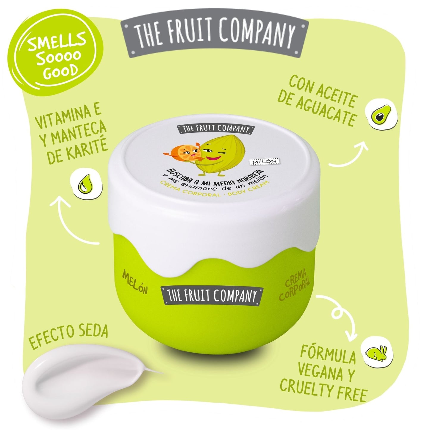 Crema Corporal Melón Efecto Seda The Fruit Company