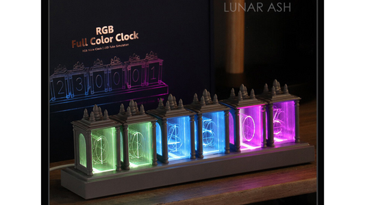 Reloj LED RGB Suhui - Luna Gris de 6 cuadrículas